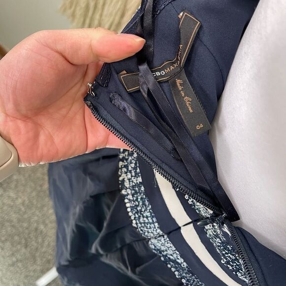 NWT Bcbgmaxazria Milo Strapless sequin Peplum Cocktail Mini Dress 4 - Picture 7 of 8